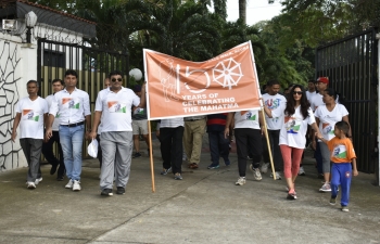 To commemorate 150th Birth Anniversary of Mahatma Gandhi, High Commission of India in Ghana organized a Peace Walk on Sunday, September 29, 2019. High Commission in collaboration with M&G Pharmaceuticals, Pharmanova and Supra Pharmaceuticals gifted OTC medicines to Gandhi Ward at 37 Military Hospital, Accra.   #MinistryofExternalAffairs #Bapu@150