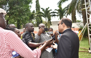 Interacting with media at Republic Day celebration 