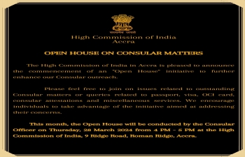 Open House on Consular Matters on 28 March, 2024