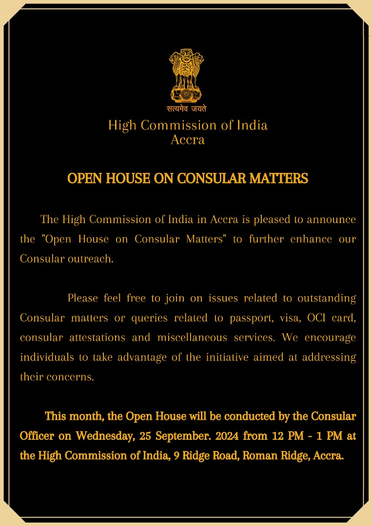 Open House on Consular Matters | 25 September, 2024